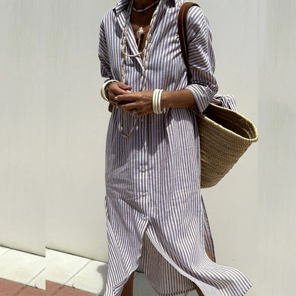 Women’s Shirt Dress Summer Lightweight Breathable Cotton Relaxed Fit Stylish Versatile Midi Outfit 2