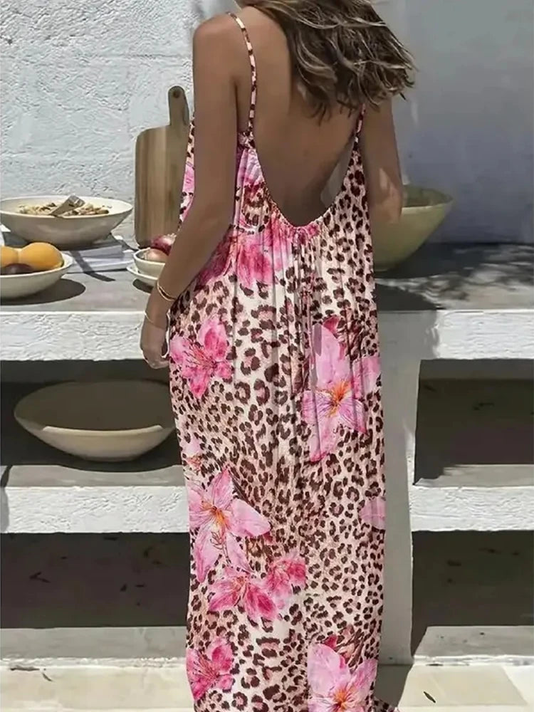 Women's Solid Color Backless Cami Dress 3