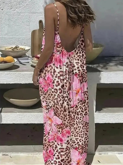 Women's Solid Color Backless Cami Dress 3