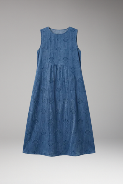 Women's Spring'Summer Dress with Round Neck and Pockets 1