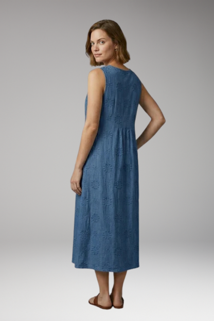 Women's Spring'Summer Dress with Round Neck and Pockets 4