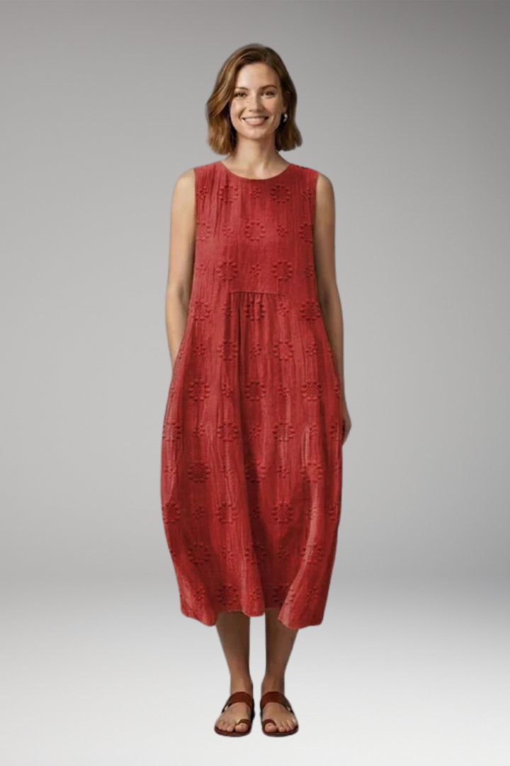 Women's Spring'Summer Dress with Round Neck and Pockets 8
