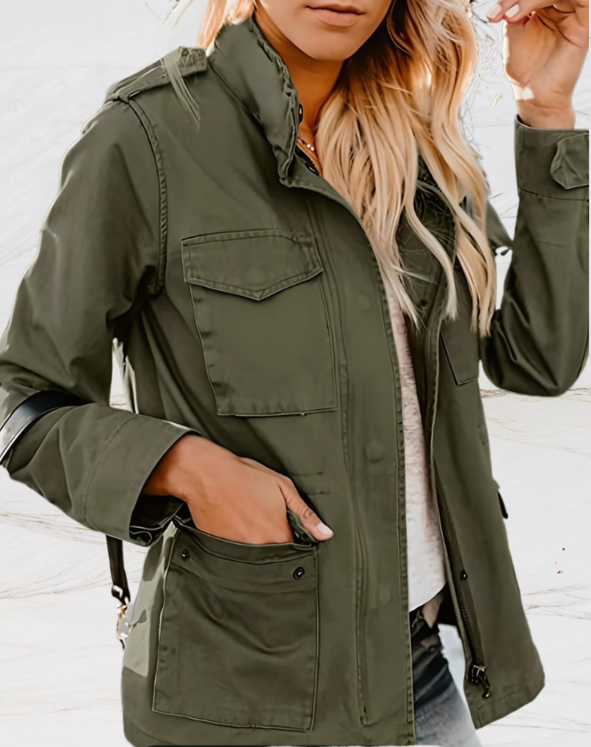 Women’s Structured Pocket Detail Lightweight Utility Jacket 4