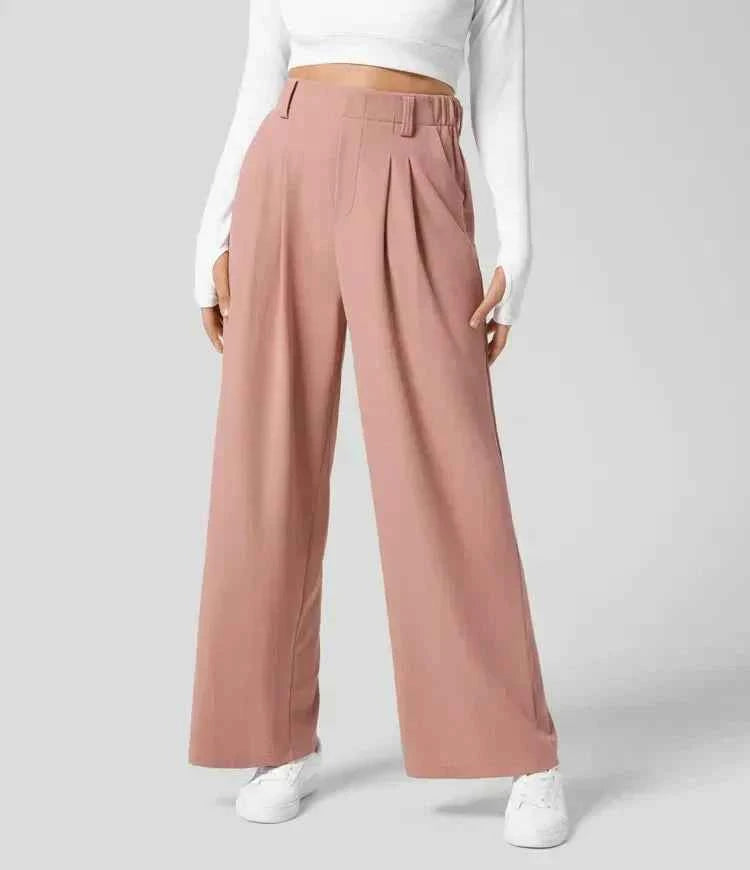 Women's Summer Straight Cut Trousers with Pockets 0
