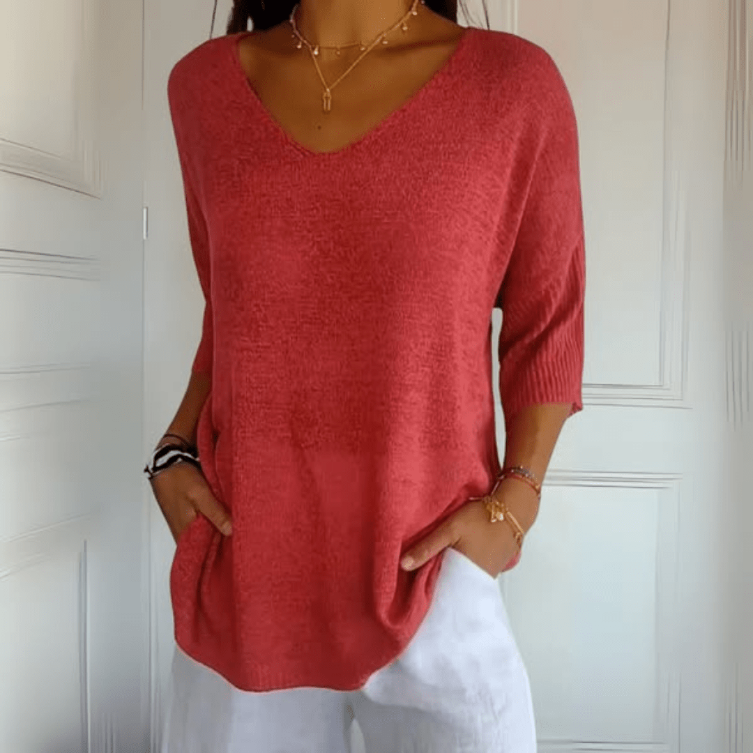Women's Sweater | V-Neck Loose Silhouette 0