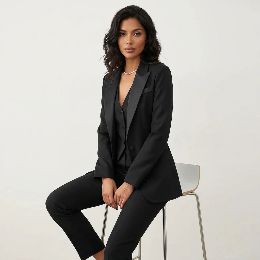 Women’s Tailored Three Piece Blazer Waistcoat Trouser Co Ord 1