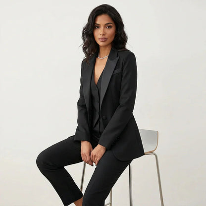 Women’s Tailored Three Piece Blazer Waistcoat Trouser Co Ord 1