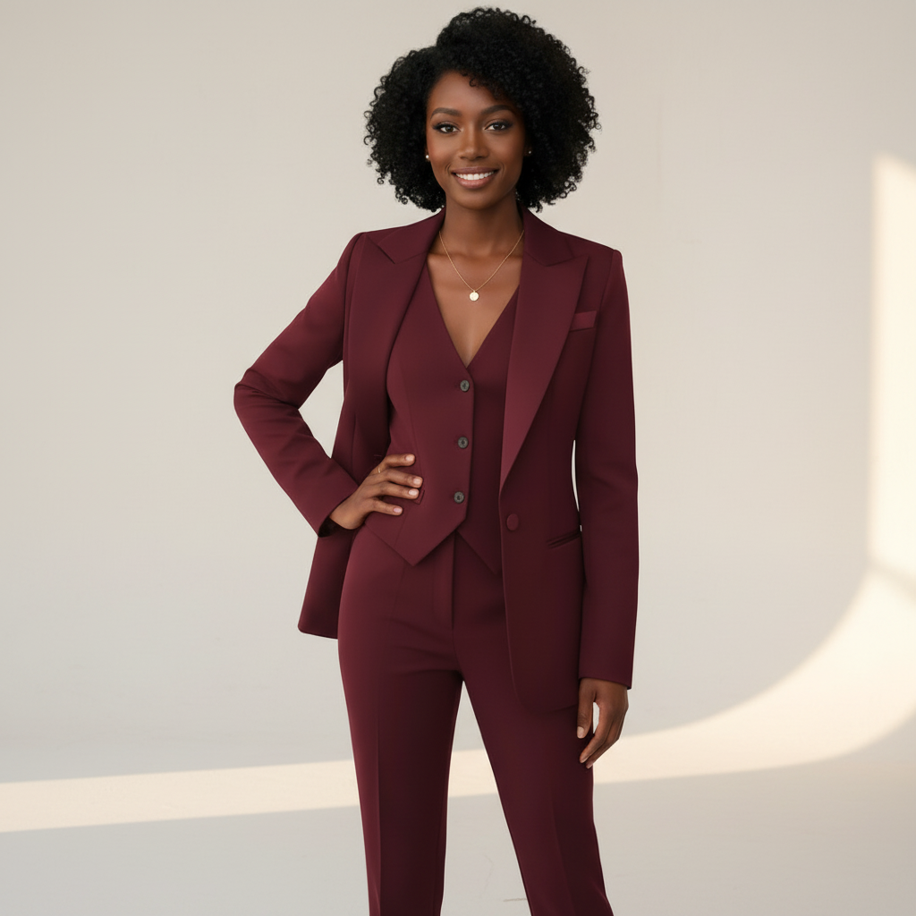 Women’s Tailored Three Piece Blazer Waistcoat Trouser Co Ord 2