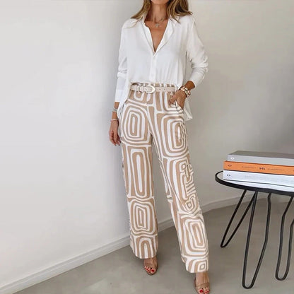 Women's Two-Piece Set | Long-sleeve Shirt and Matching Pants 0