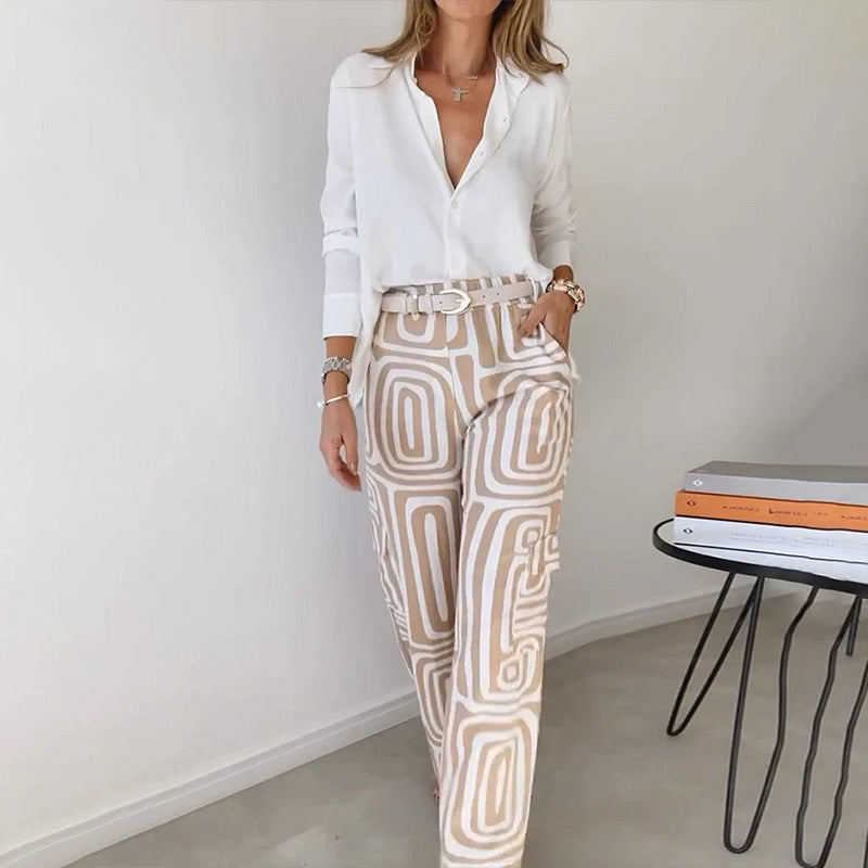 Women's Two-Piece Set | Long-sleeve Shirt and Matching Pants 2