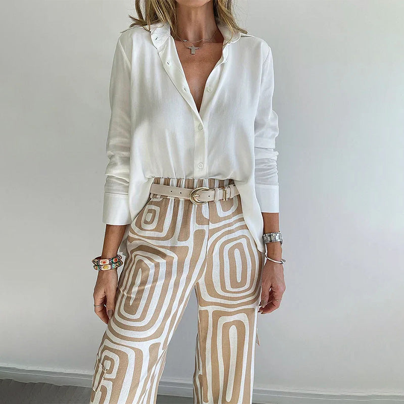 Women's Two-Piece Set | Long-sleeve Shirt and Matching Pants 3
