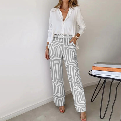 Women's Two-Piece Set | Long-sleeve Shirt and Matching Pants 4