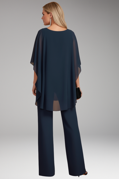 Women's Two-Piece Set with Layered Top and Wide-Leg Pants 3
