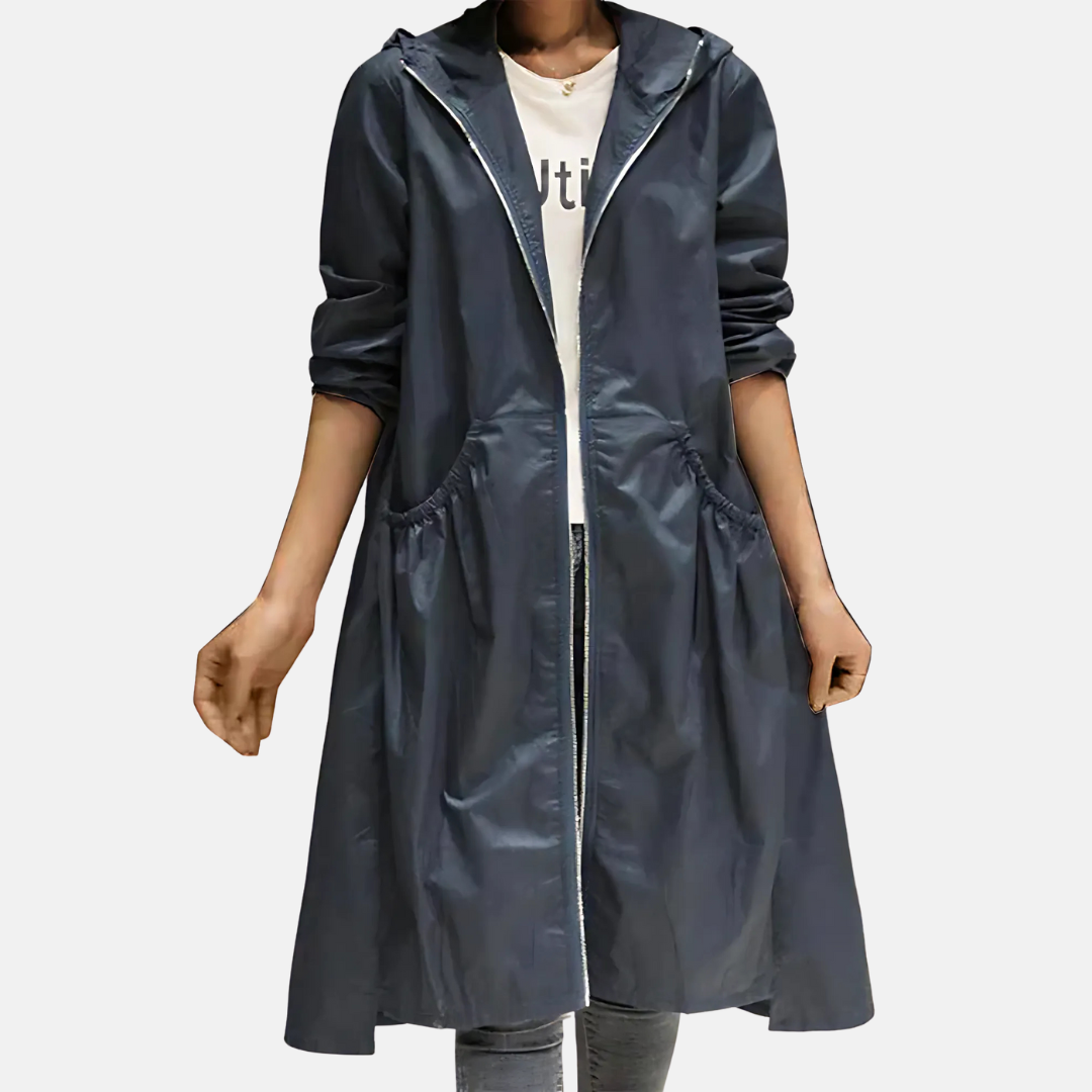 Women’s Water-resistant Hooded Knee Length Jacket 5