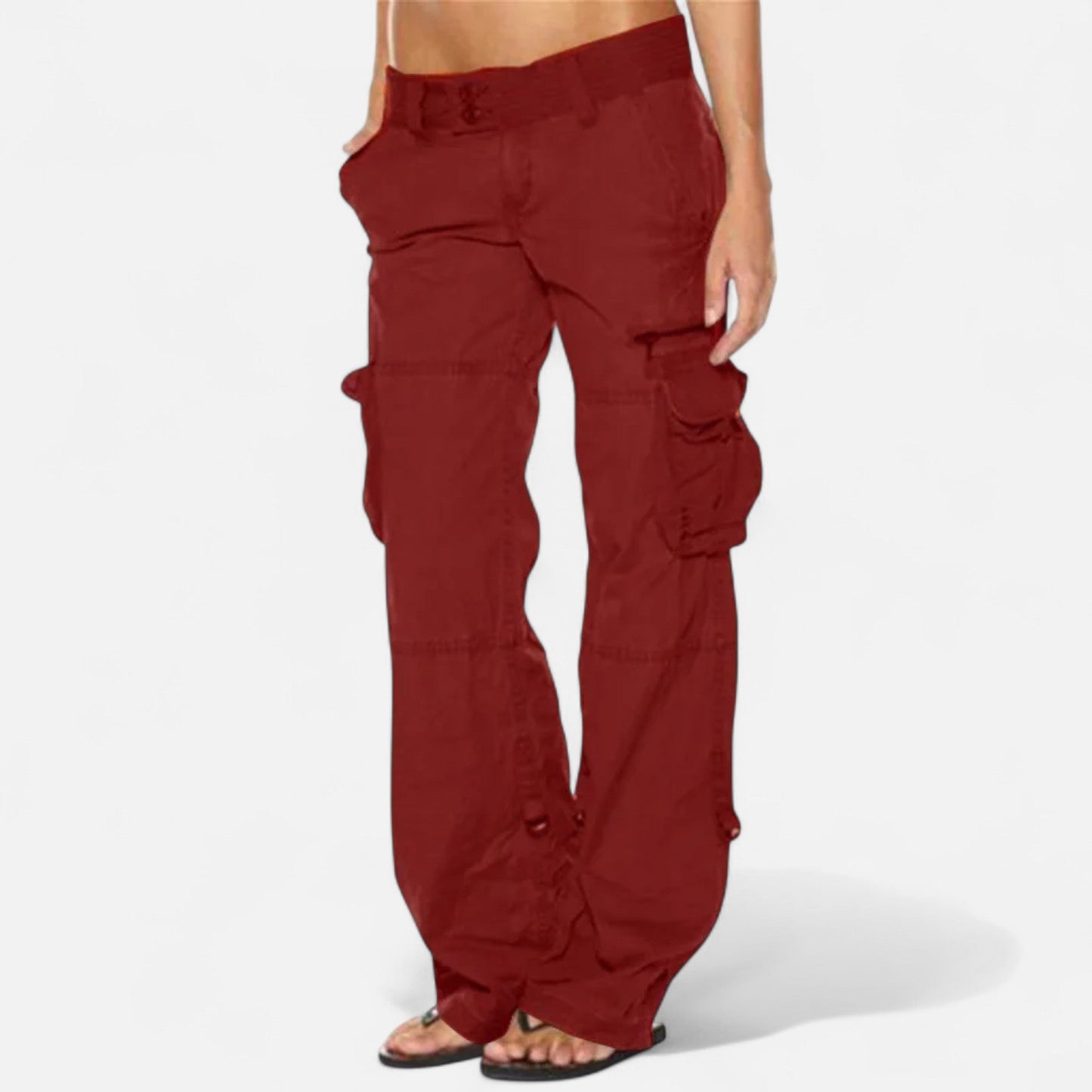 Women’s Wide Leg Cargo Trousers Relaxed Utility Style Pants 0