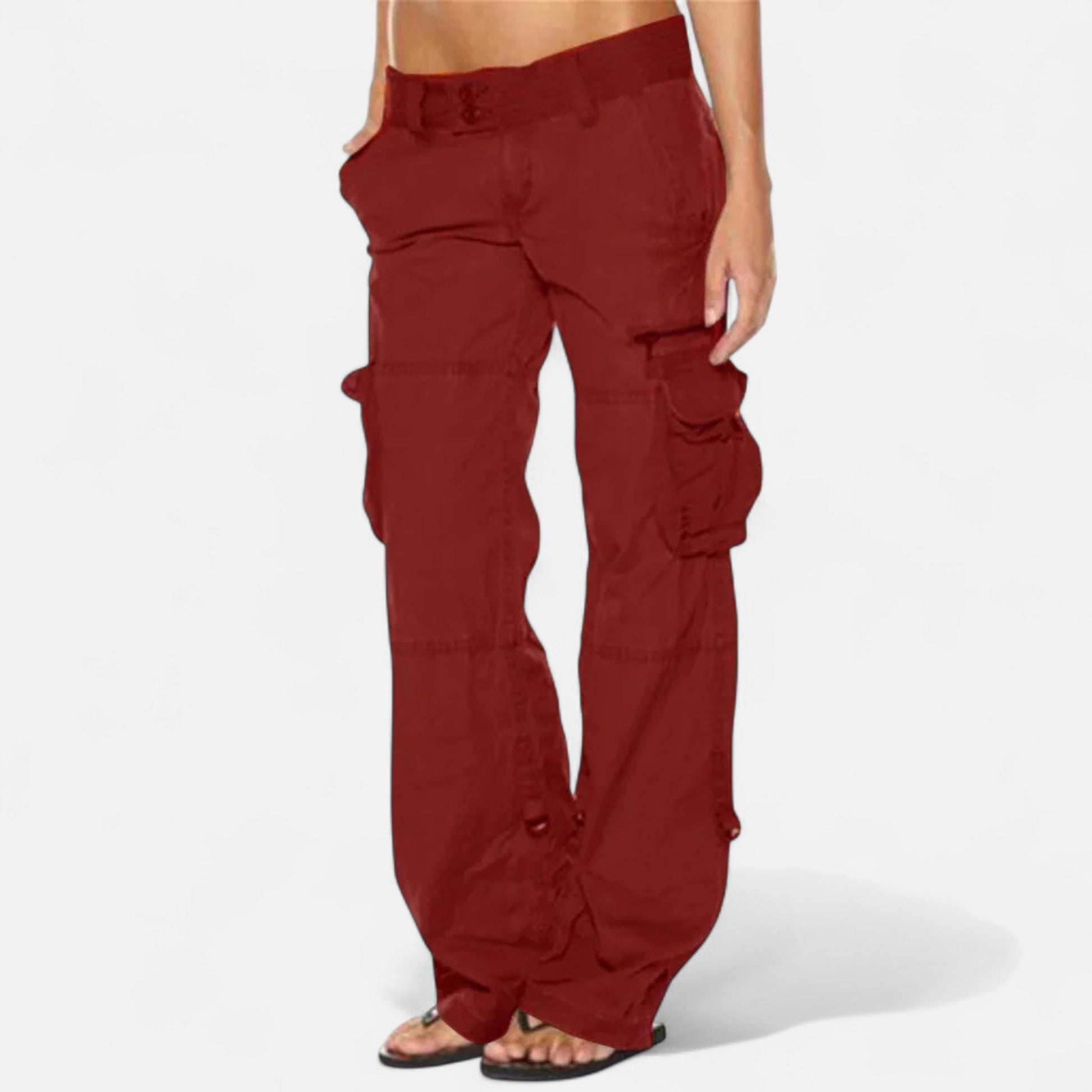 Women’s Wide Leg Cargo Trousers Relaxed Utility Style Pants 0