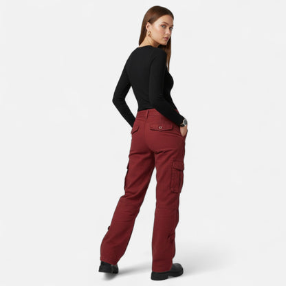 Women’s Wide Leg Cargo Trousers Relaxed Utility Style Pants 6
