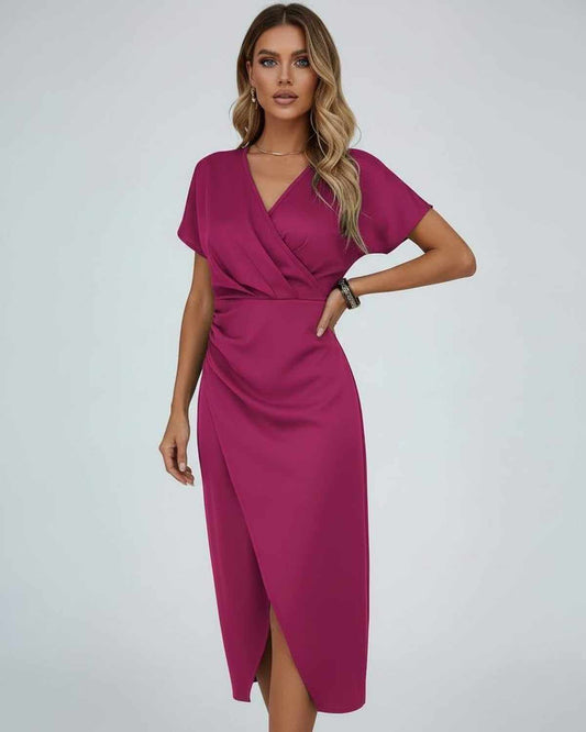 Women's Midi Dress | Wrap Waist & Split Hem