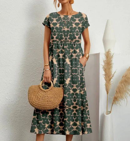 Women's A Line Summer Dress | Round Neckline