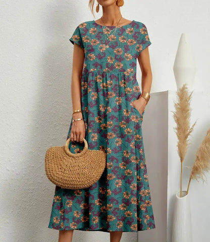 Women's A Line Summer Dress | Round Neckline
