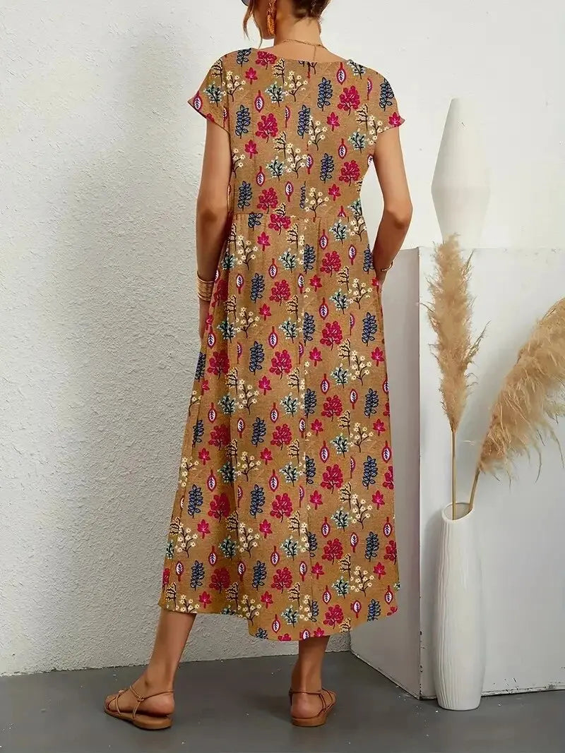 Women's A Line Summer Dress | Round Neckline
