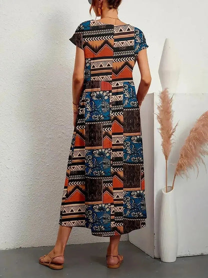 Women's A Line Summer Dress | Round Neckline