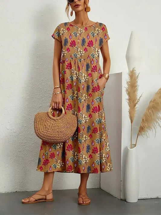 Women's A Line Summer Dress | Round Neckline