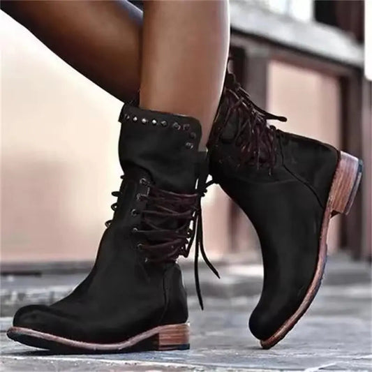 Women's Ankle Boots | Chunky Heel & Lace-Up