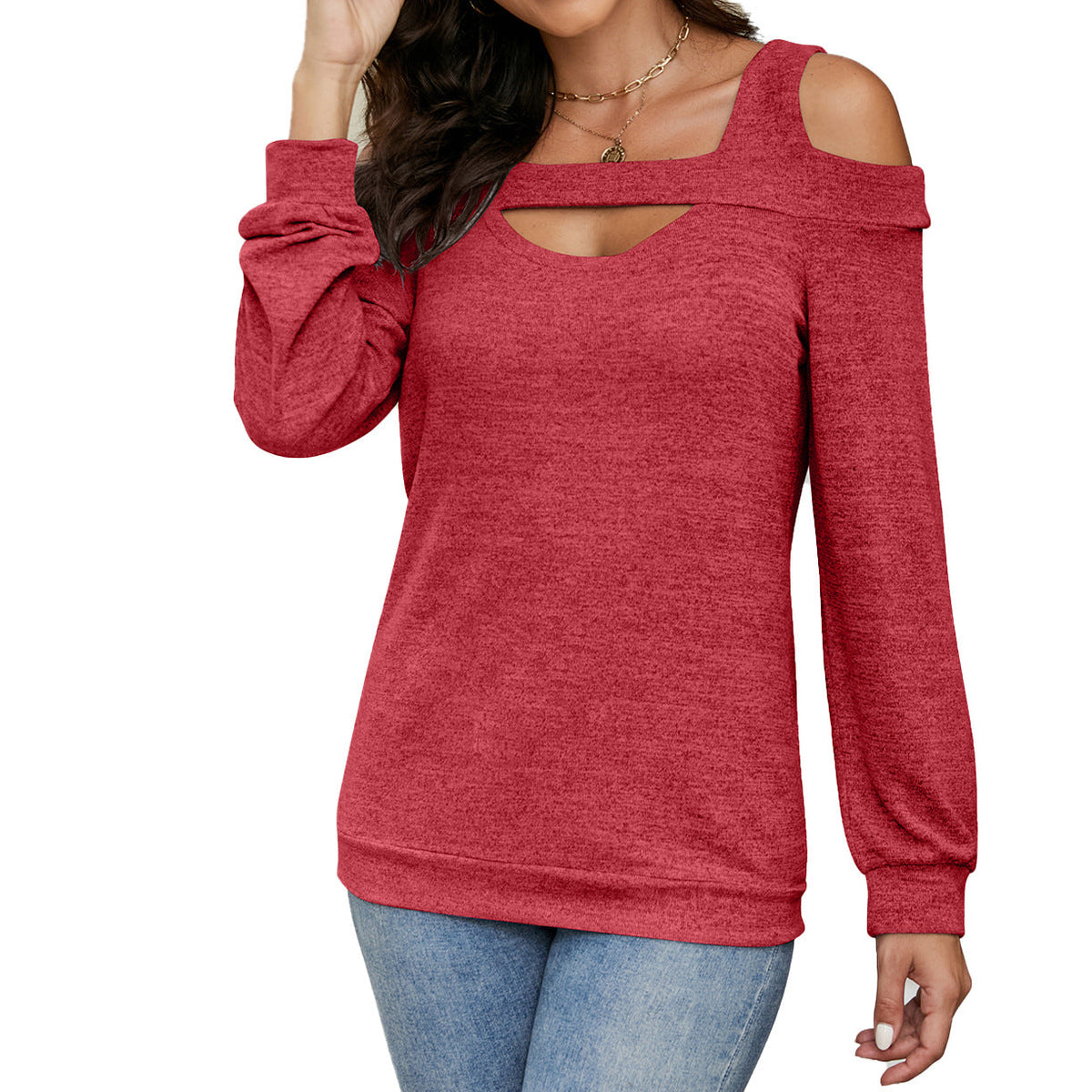 Women's Asymmetrical Neck Sweatshirt | Relaxed Fit
