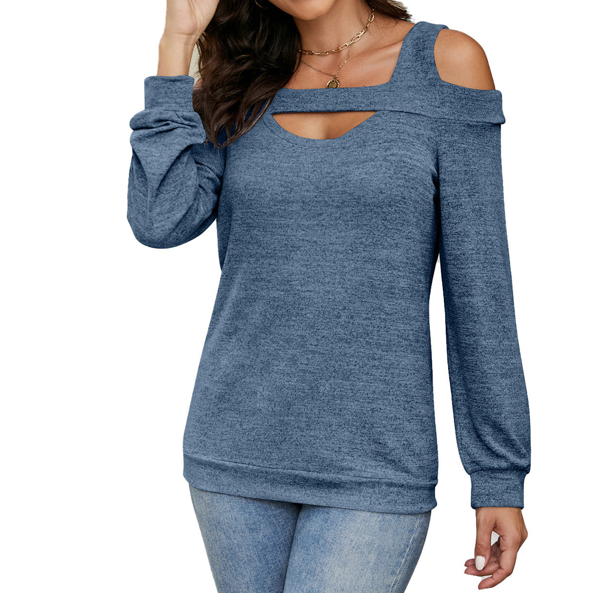 Women's Asymmetrical Neck Sweatshirt | Relaxed Fit