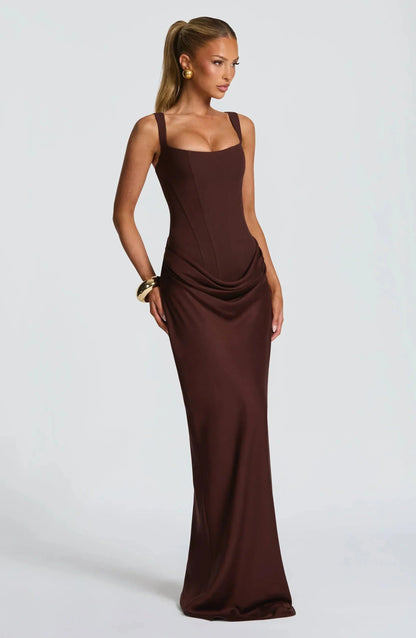 Women's Backless Maxi Dress | Figure-Hugging Silhouette & Evening Elegance