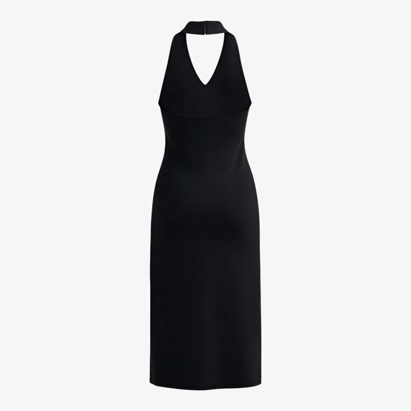 Women's Backless Midi Dress | Elegant Halter Neck & Sleek Evening Style