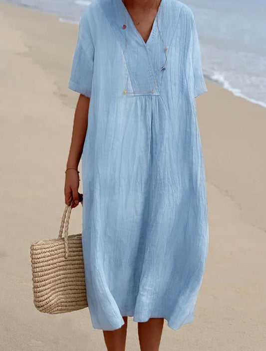 Women's Beach Dress | V-Neck & Relaxed Fit for Summer