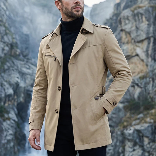 Women's Belted Trench Coat | Double-Breasted Design