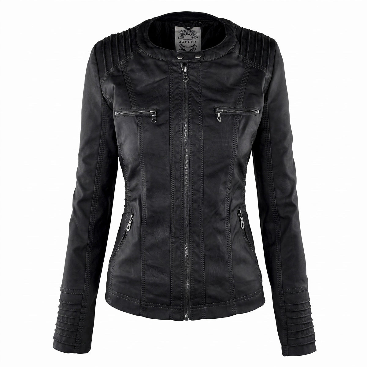 Women's Biker Jacket | Detachable Hood & Zip Pockets