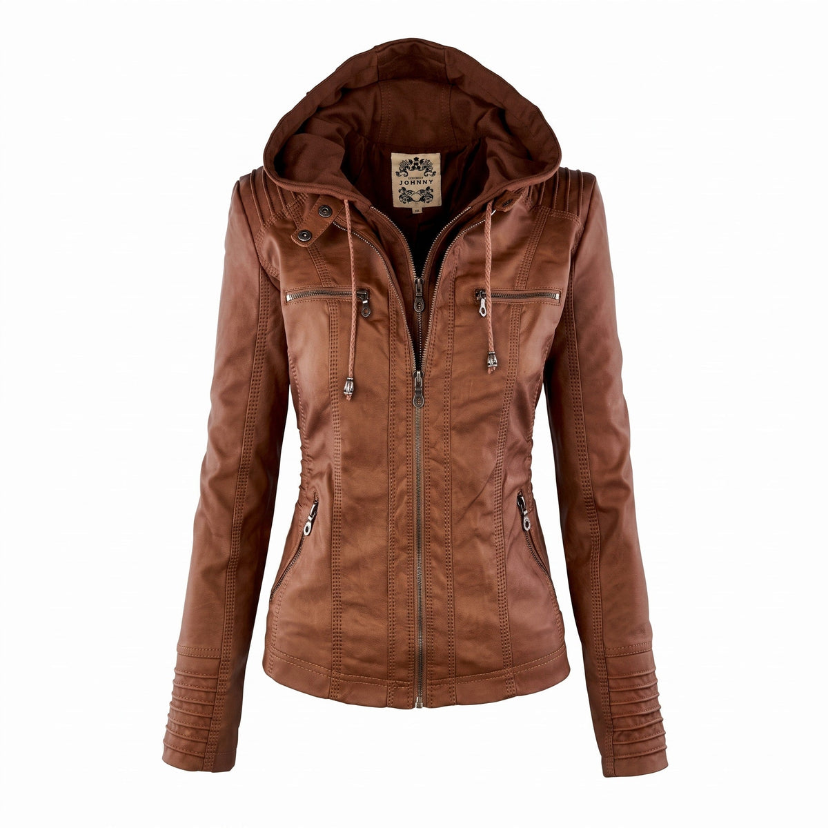 Women's Biker Jacket | Detachable Hood & Zip Pockets