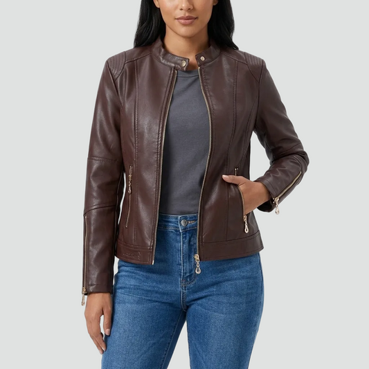 Women's Biker Jacket | Fitted Silhouette & Urban Style