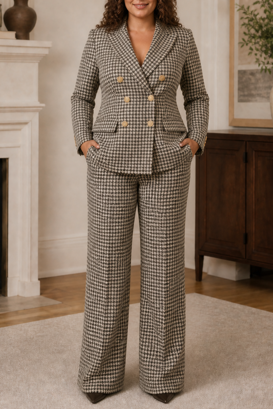 Women's Blazer & Trouser Set | Tailored Waist & Wide-Leg Fit