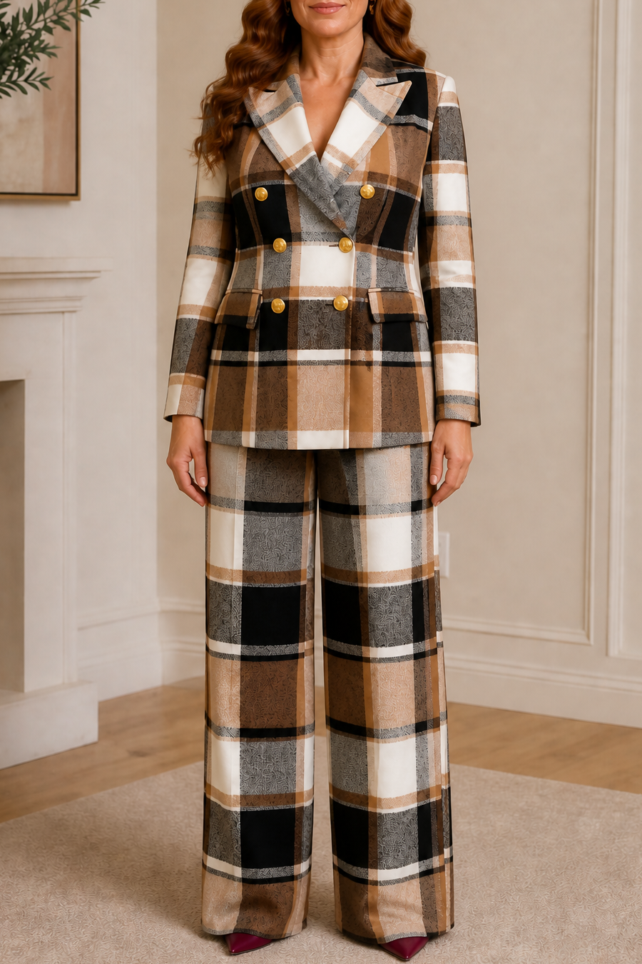 Women's Blazer & Trouser Set | Tailored Waist & Wide-Leg Fit