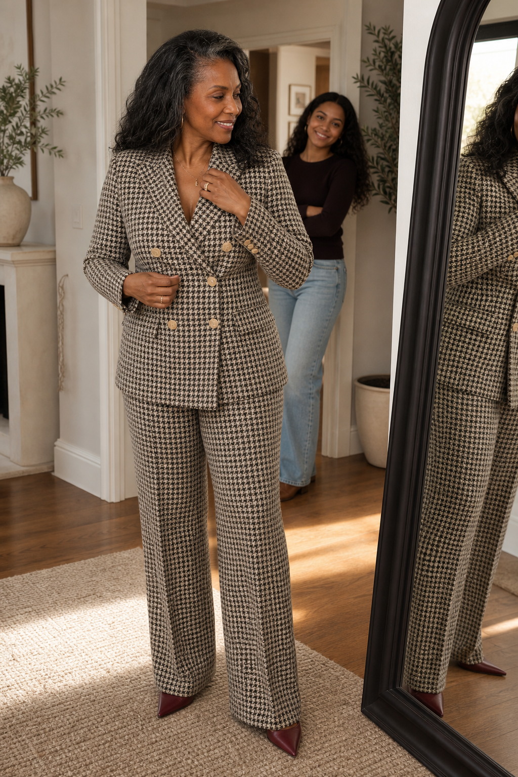 Women's Blazer & Trouser Set | Tailored Waist & Wide-Leg Fit