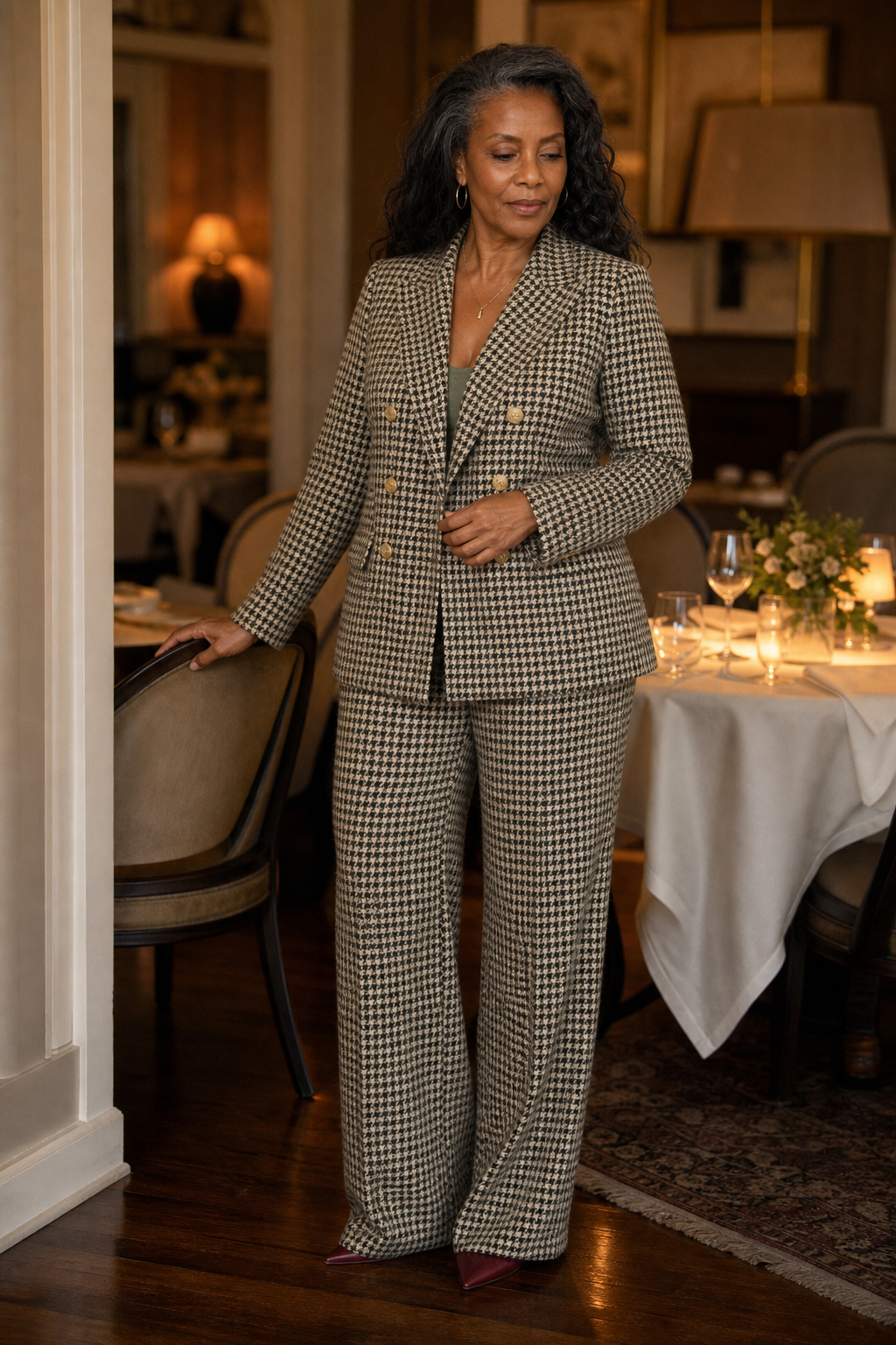 Women's Blazer & Trouser Set | Tailored Waist & Wide-Leg Fit