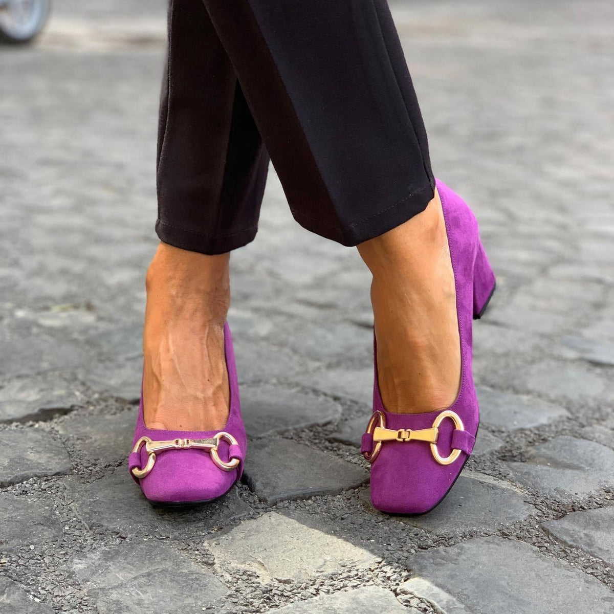 Women's Block Heels | Closed-Toe & Buckle Detail