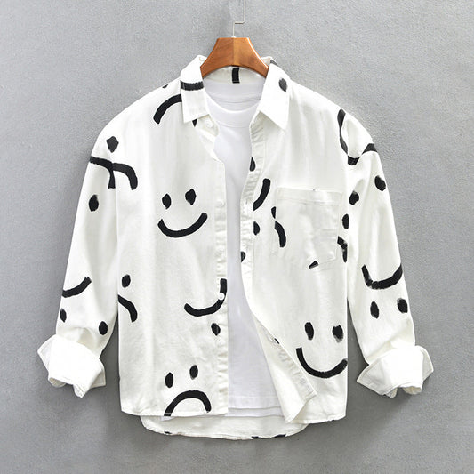 Women's Blouse | Abstract Smiley Print & Lightweight Breathable Comfort
