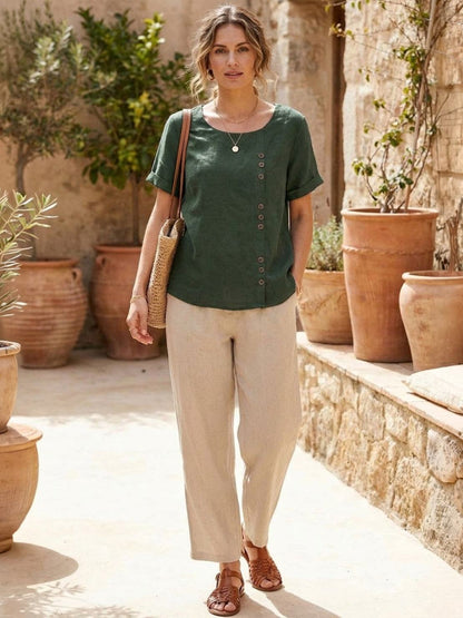 Women's Blouse | Button Detail Relaxed Fit