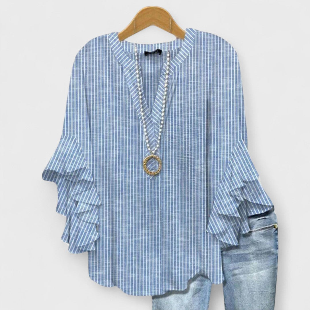 Women's Blouse | Floral Print & Feminine Ruffle Detail