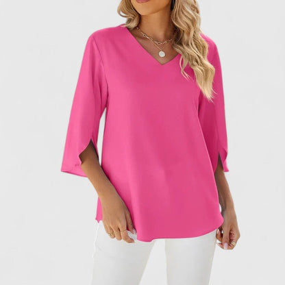 Women's Blouse | Ruffle V Neck Split Sleeve