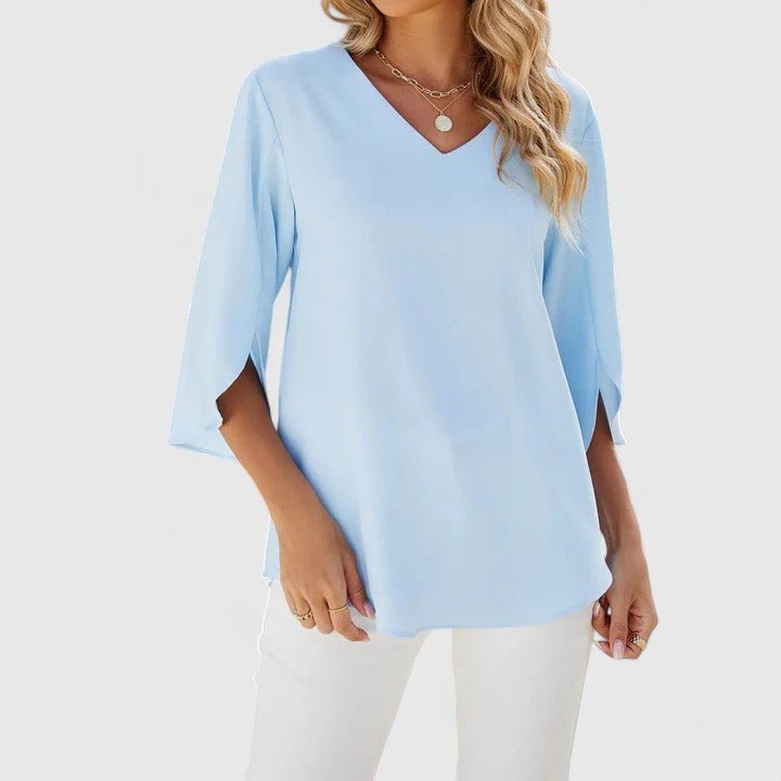 Women's Blouse | Ruffle V Neck Split Sleeve