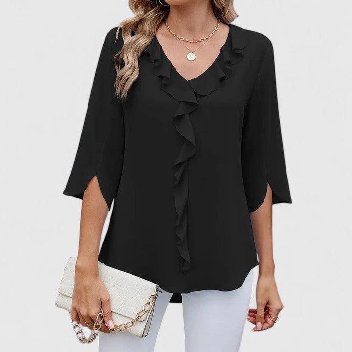 Women's Blouse | Ruffle V Neck Split Sleeve