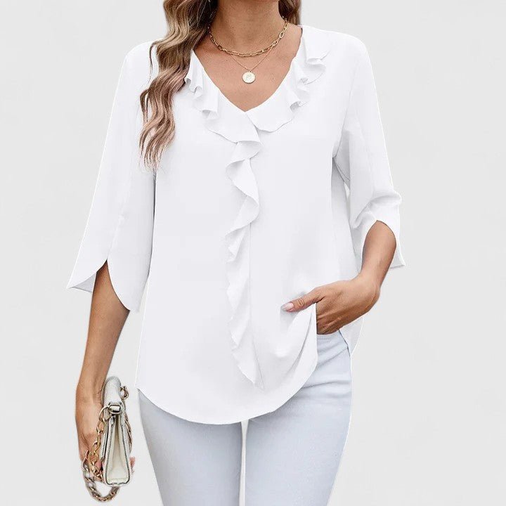 Women's Blouse | Ruffle V Neck Split Sleeve