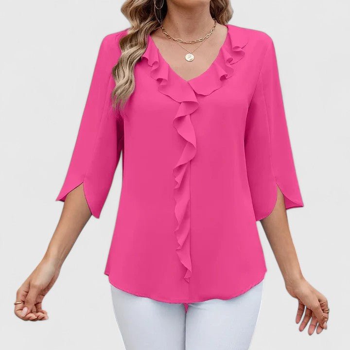 Women's Blouse | Ruffle V Neck Split Sleeve